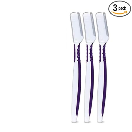 razor-img Dermaplaning Razor Set for Women | 3 Facial Exfoliating Tools | Vellus Hair & Peach Fuzz Remover for Glowing Skin (Purple)