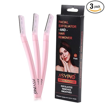 razor-imm Professional Dermaplaning Tool 3-Pack | Facial Hair Razor for Women | Peach Fuzz Remover & Exfoliator for Smooth Skin (Pink)