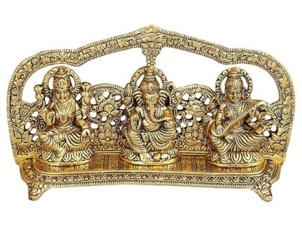 gold finish metal murti for home temple