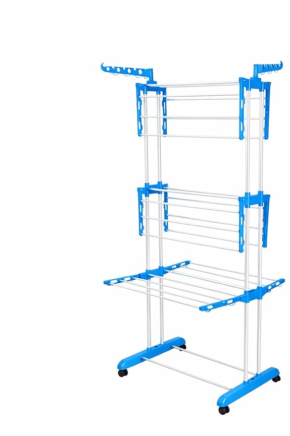 dit1 foldable mild steel drying rack with wheels