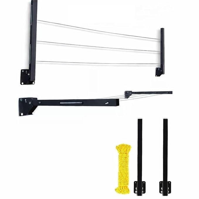 dit4 foldable balcony cloth drying stand wall mounted
